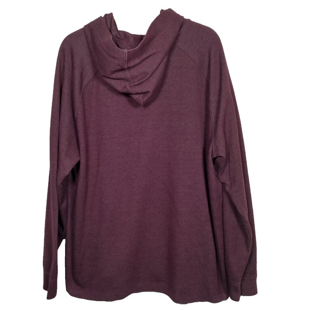 GAP Shirt Women XXL Hooded Raglan Long Sleeve Plum Purple Athleisure Activewear - Picture 2 of 10